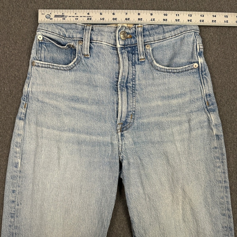 Madewell The Perfect Vintage Straight Jean Light Wash Raw Hem Women's 24 - Picture 5 of 10